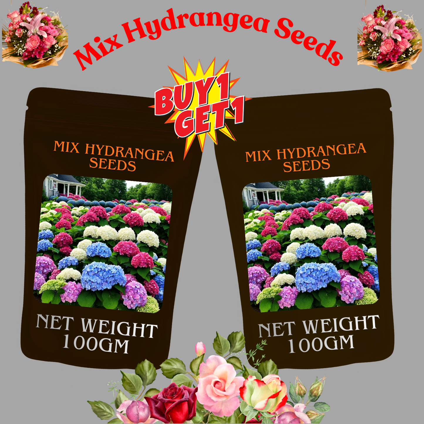 🌈mix hydrangea seeds - beautiful and hardy perennial flowers for your garden🔥buy 1 get 1 free! 🔥🌱🌺