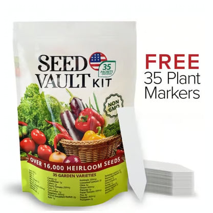 🔥Last Day🚰Vegetable Seeds Vault Kit | 35 Variety Pack 16,000+ SEEDS TOTAL