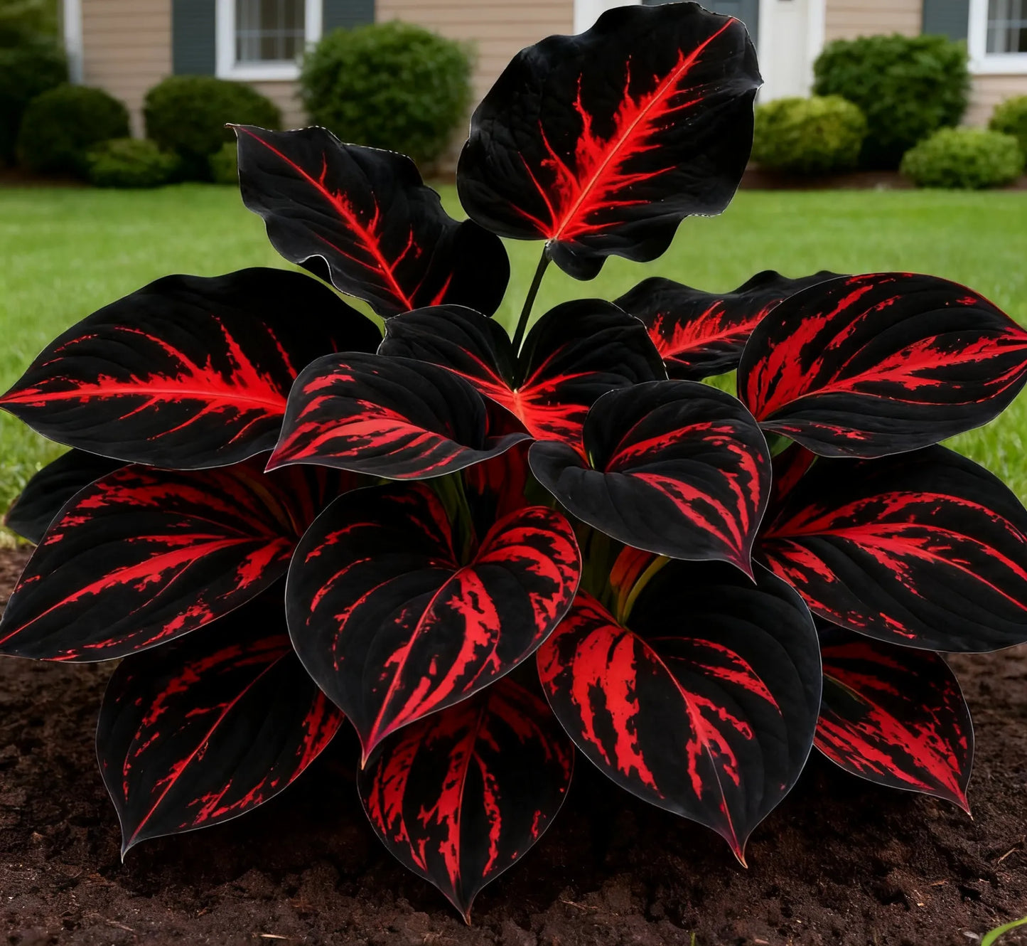 🎁2025 special offer🔥🖤flame black red rare hosta flower seeds🔥buy 1 get 1 free! 🔥